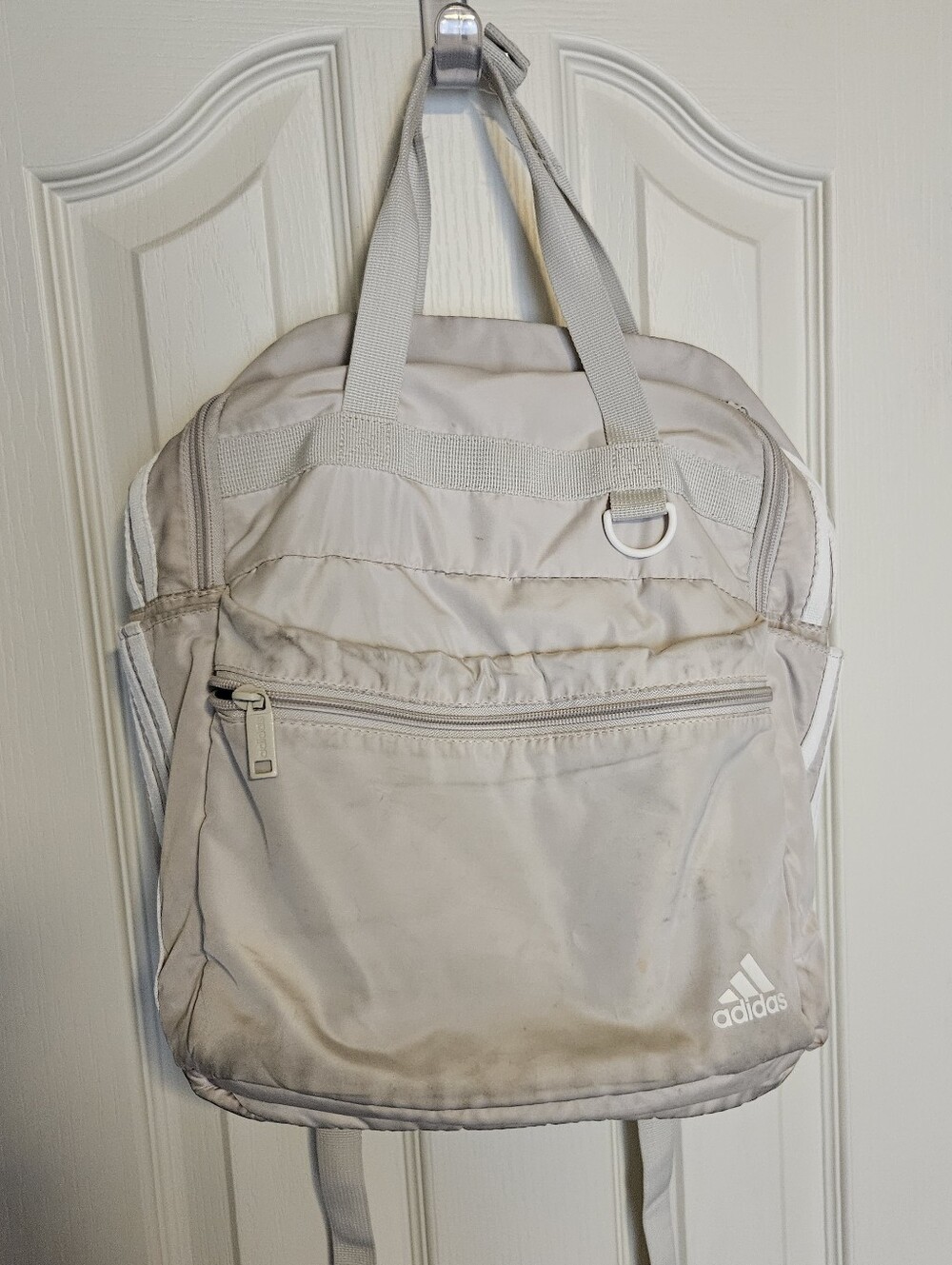 Adidas Light Cream Backpack with Front Zip Pocket